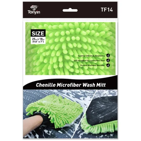 Tonyin Chenille Microfiber Wash Mitt — šenila mikrošķiedras mazgāšanas cimds