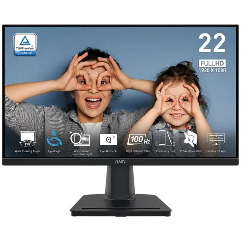 Monitor MSI 21.45" PRO MP225V, VA, gaming, Adaptive-Sync 100Hz, 1ms, VGA, HDMI, Full HD