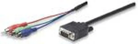 Manhattan 301107 1,8 m VGA (D-Sub) 3 x RCA Must