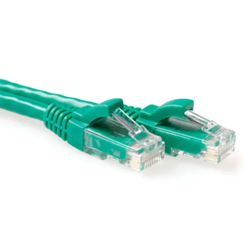Green 1.5 meter U/UTP CAT6A patch cable snagless with RJ45 connectors