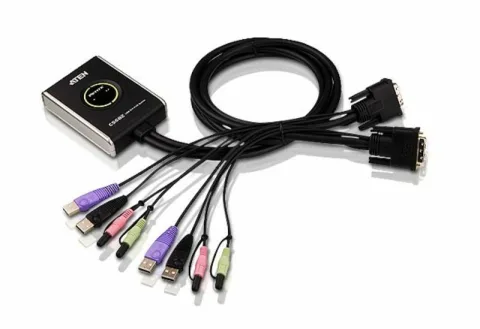 2-Port USB DVI KVM Switch with Audio