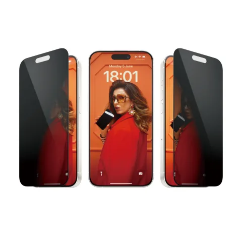 PanzerGlass Privacy Screen Protector iPhone 15 Pro | Ultra-Wide Fit w. EasyAligner