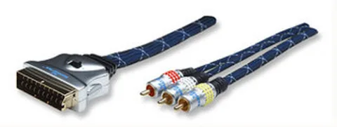Manhattan SCART/Component, 4.5m 4,5 m SCART (21-pin) RCA Sinine
