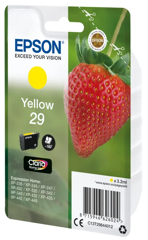 Singlepack Yellow 29 Claria Home Ink