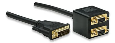 Manhattan 307802 videokaabliadapter 0,3 m DVI-I VGA (D-Sub) Must
