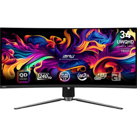 Monitor Curvo MSI 9S6-3DD04T-013, 34", QD-OLED