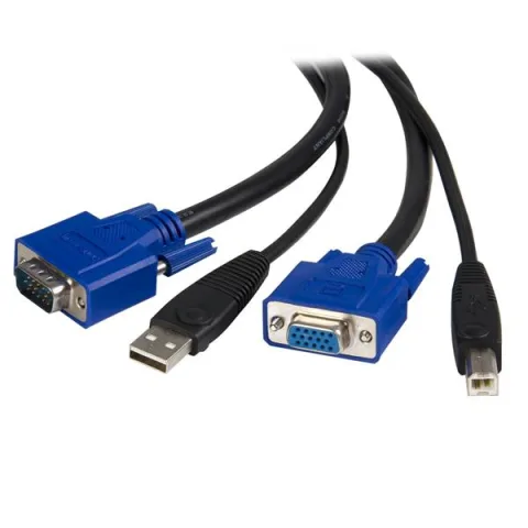 StarTech.com SVUSB2N1_6 KVM-kaabel Must 1,8 m
