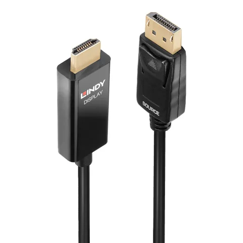 Lindy 40924 videokaabliadapter 0,5 m DisplayPort HDMI tüüp A (Standard) Must