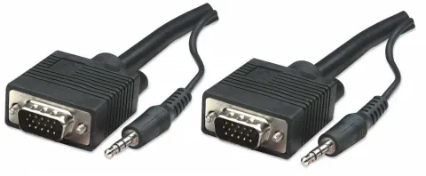 Manhattan 326681 videokaabliadapter 20 m VGA (D-Sub) + 3.5mm Must