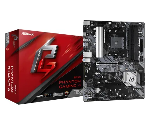 ASRock 90-MXBCY0-A0UAYZ Placă de bază B550 Phantom Gaming 4 ATX pentru AMD Ryzen