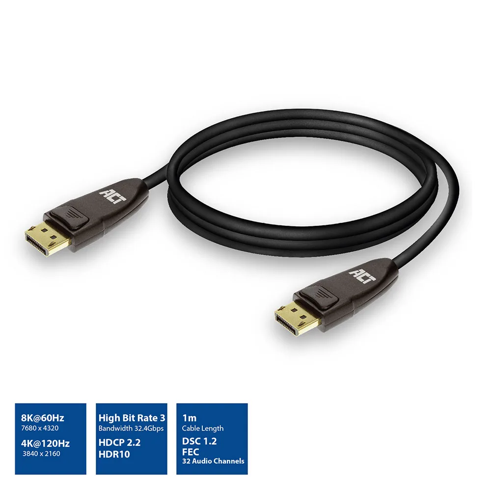 ACT AC4071 DisplayPort-kaabel 1 m Must